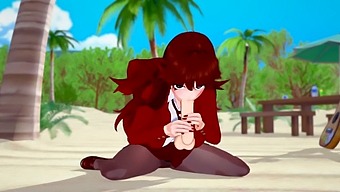 Bir Kız Arkadaşının Yüz Yüze Bir Karşılaşmada Oral Becerilerinin Anime Tasviri