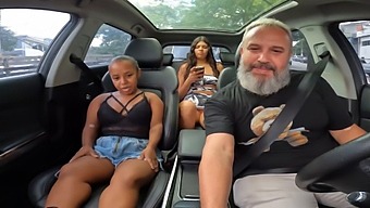 Naked Anâzinha In A Car And Engaging In Risqué Activities On The Streets Of São Paulo